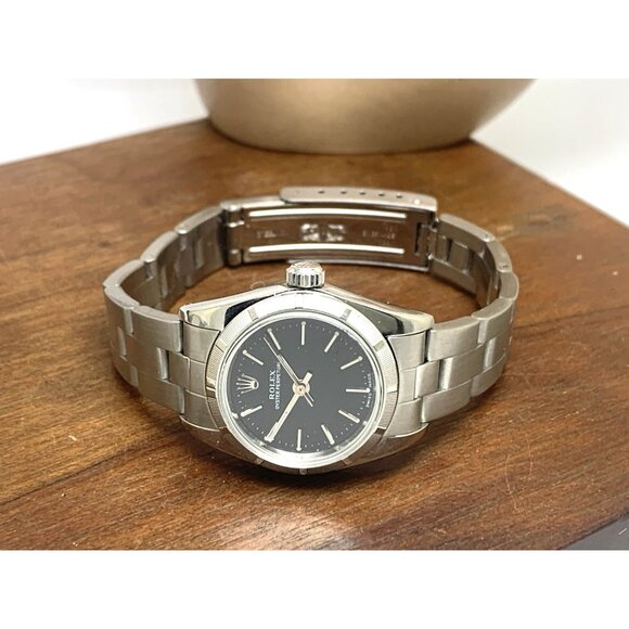 Rolex Women's Watch 76030 Oyster Perpetual 2000 Black Dial Swiss Automatic 25mm - Picture 8 of 15